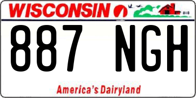 WI license plate 887NGH