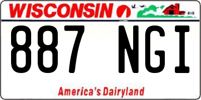 WI license plate 887NGI