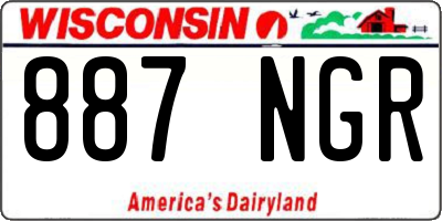 WI license plate 887NGR