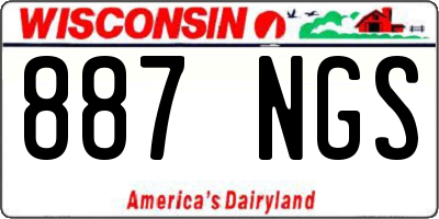 WI license plate 887NGS