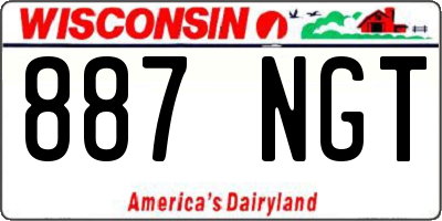 WI license plate 887NGT