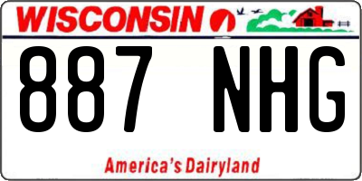 WI license plate 887NHG