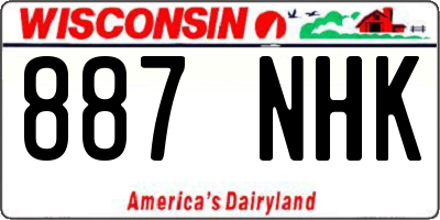 WI license plate 887NHK