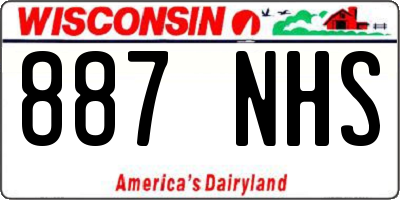 WI license plate 887NHS