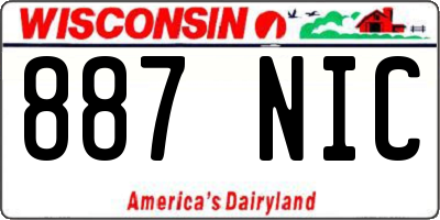 WI license plate 887NIC