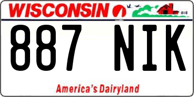 WI license plate 887NIK
