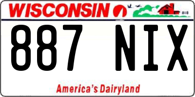 WI license plate 887NIX