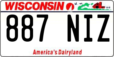 WI license plate 887NIZ
