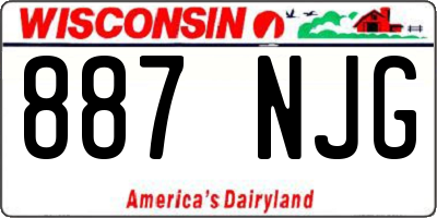 WI license plate 887NJG
