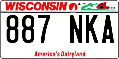 WI license plate 887NKA
