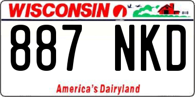 WI license plate 887NKD
