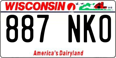 WI license plate 887NKO