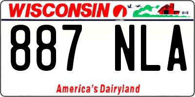 WI license plate 887NLA