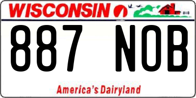 WI license plate 887NOB