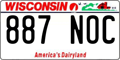 WI license plate 887NOC