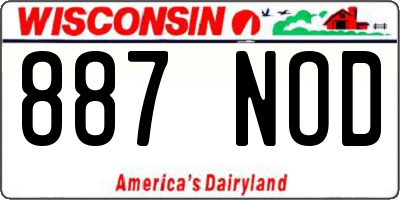 WI license plate 887NOD