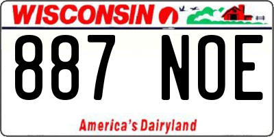 WI license plate 887NOE