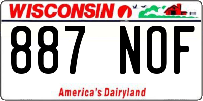WI license plate 887NOF