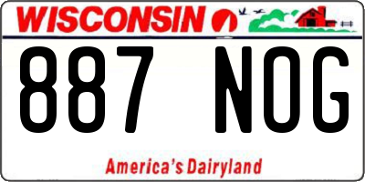 WI license plate 887NOG