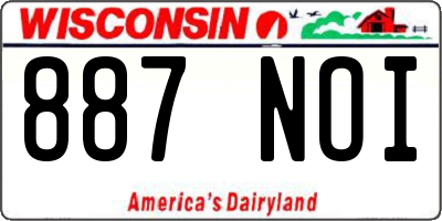 WI license plate 887NOI