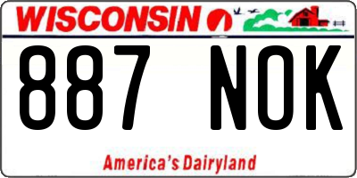 WI license plate 887NOK