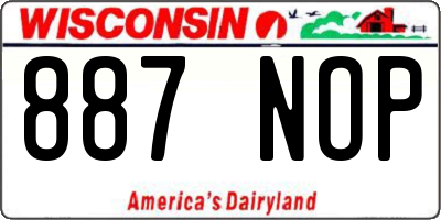WI license plate 887NOP
