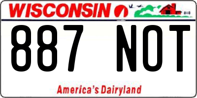 WI license plate 887NOT