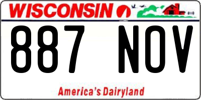 WI license plate 887NOV