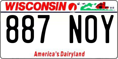 WI license plate 887NOY