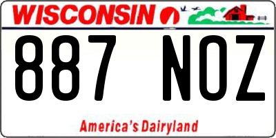 WI license plate 887NOZ