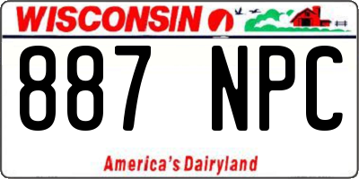 WI license plate 887NPC