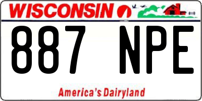 WI license plate 887NPE