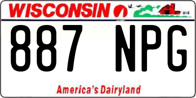 WI license plate 887NPG