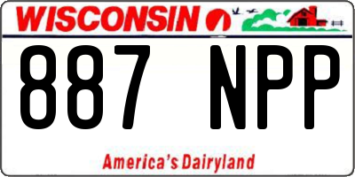 WI license plate 887NPP