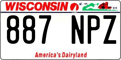 WI license plate 887NPZ
