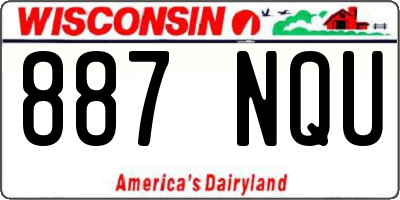 WI license plate 887NQU
