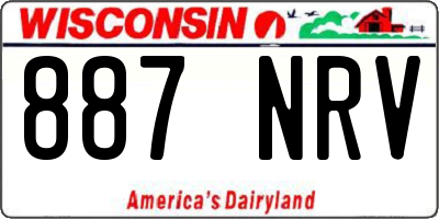 WI license plate 887NRV