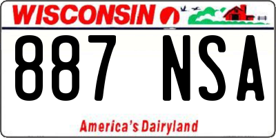 WI license plate 887NSA