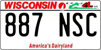 WI license plate 887NSC