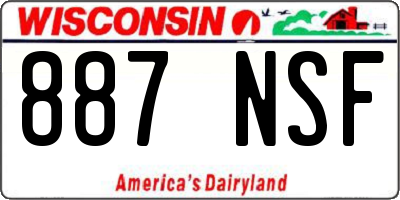 WI license plate 887NSF