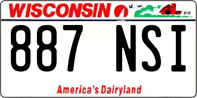 WI license plate 887NSI