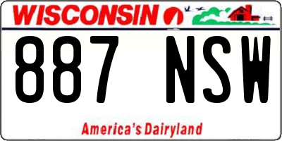 WI license plate 887NSW