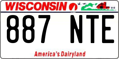 WI license plate 887NTE