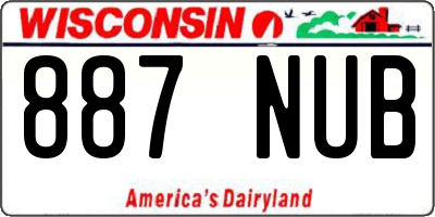 WI license plate 887NUB