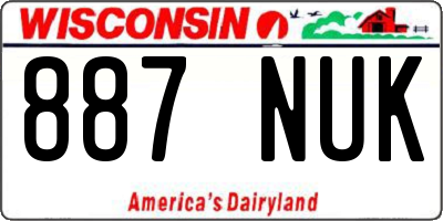 WI license plate 887NUK