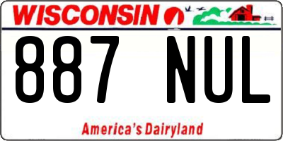 WI license plate 887NUL