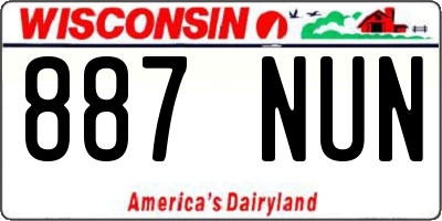 WI license plate 887NUN