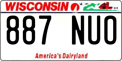 WI license plate 887NUO