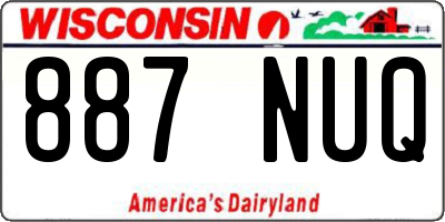 WI license plate 887NUQ