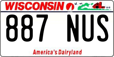 WI license plate 887NUS